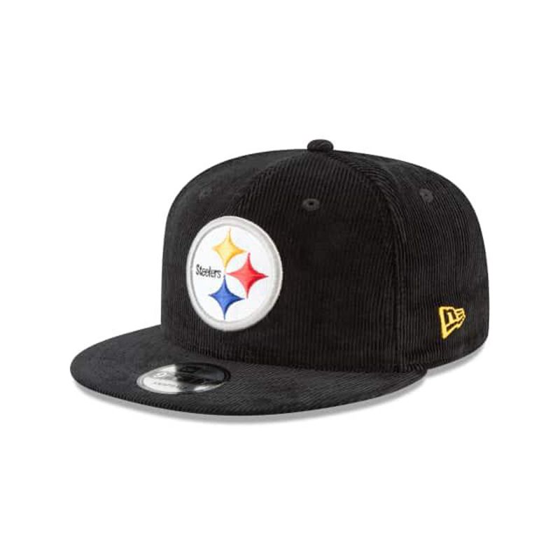 NFL Pittsburgh Steelers Corduroy 9Fifty Snapback (MNF1188) - Black New Era Caps